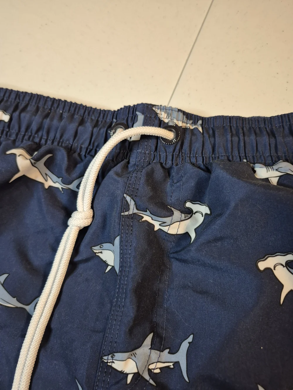 Worldwide Surf Rider Men's Navy Hammerhead Shark Swim Trunks 4837